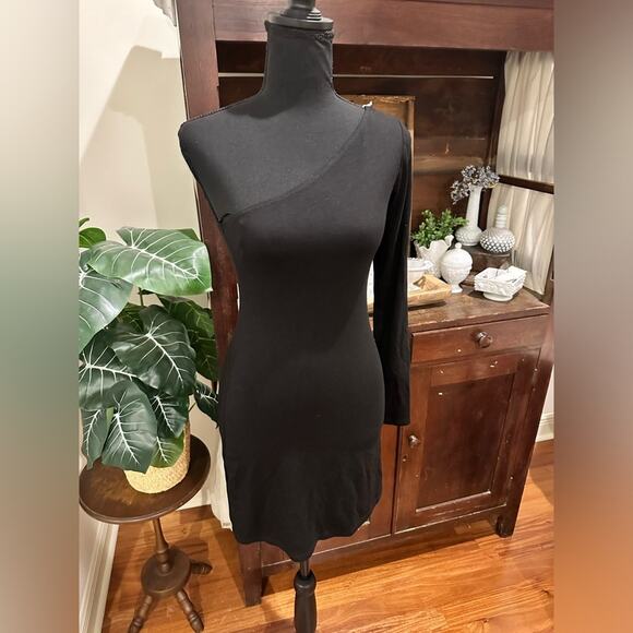 Reformation YARA ONE-SLEEVE STRETCH-JERSEY MINI DRESS - Picture 3 of 11